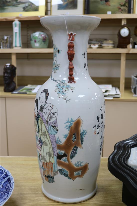 A large Chinese famille rose vase, Guangxu period height 58.5cm